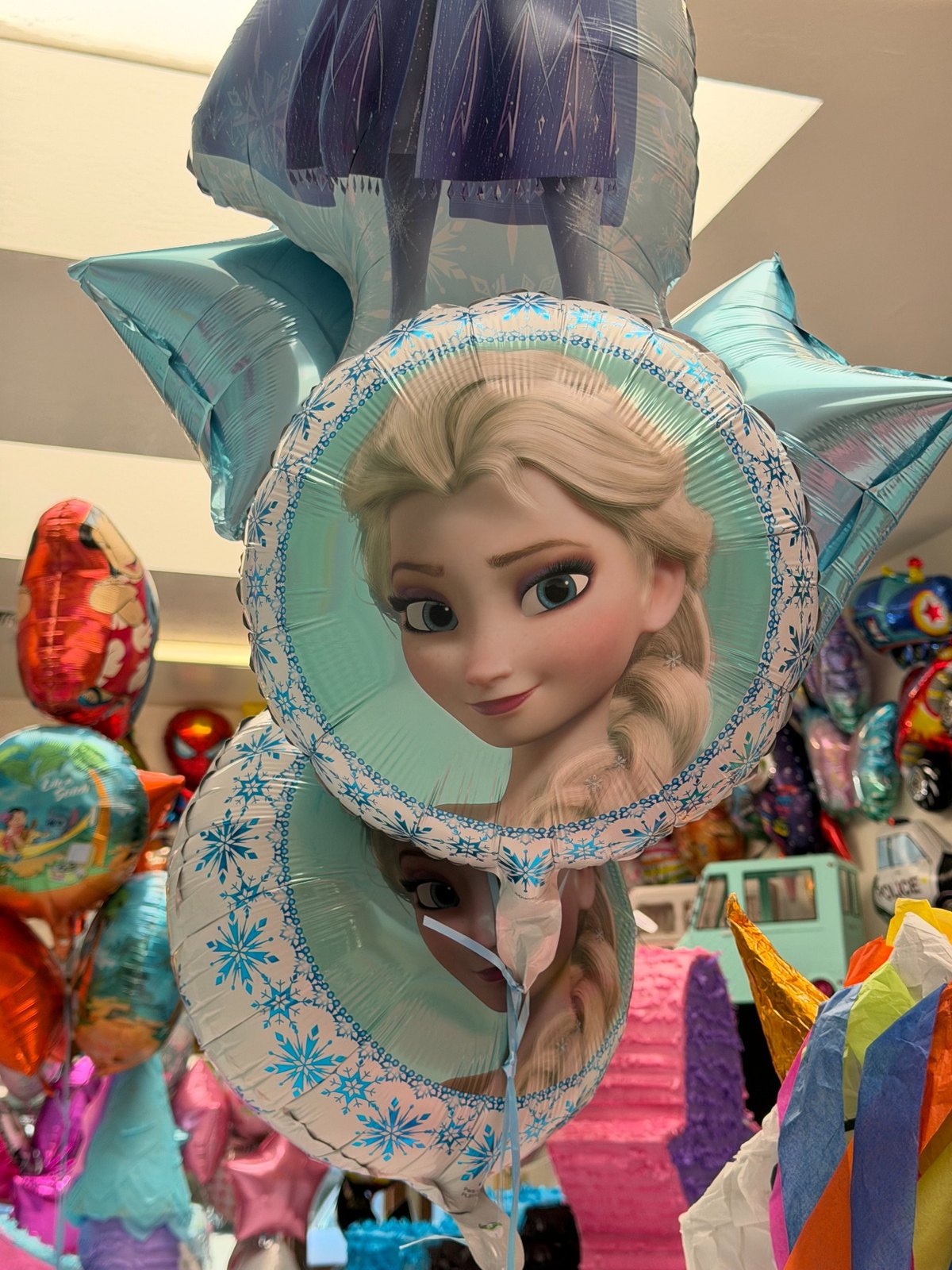 Frozen character balloons close-up