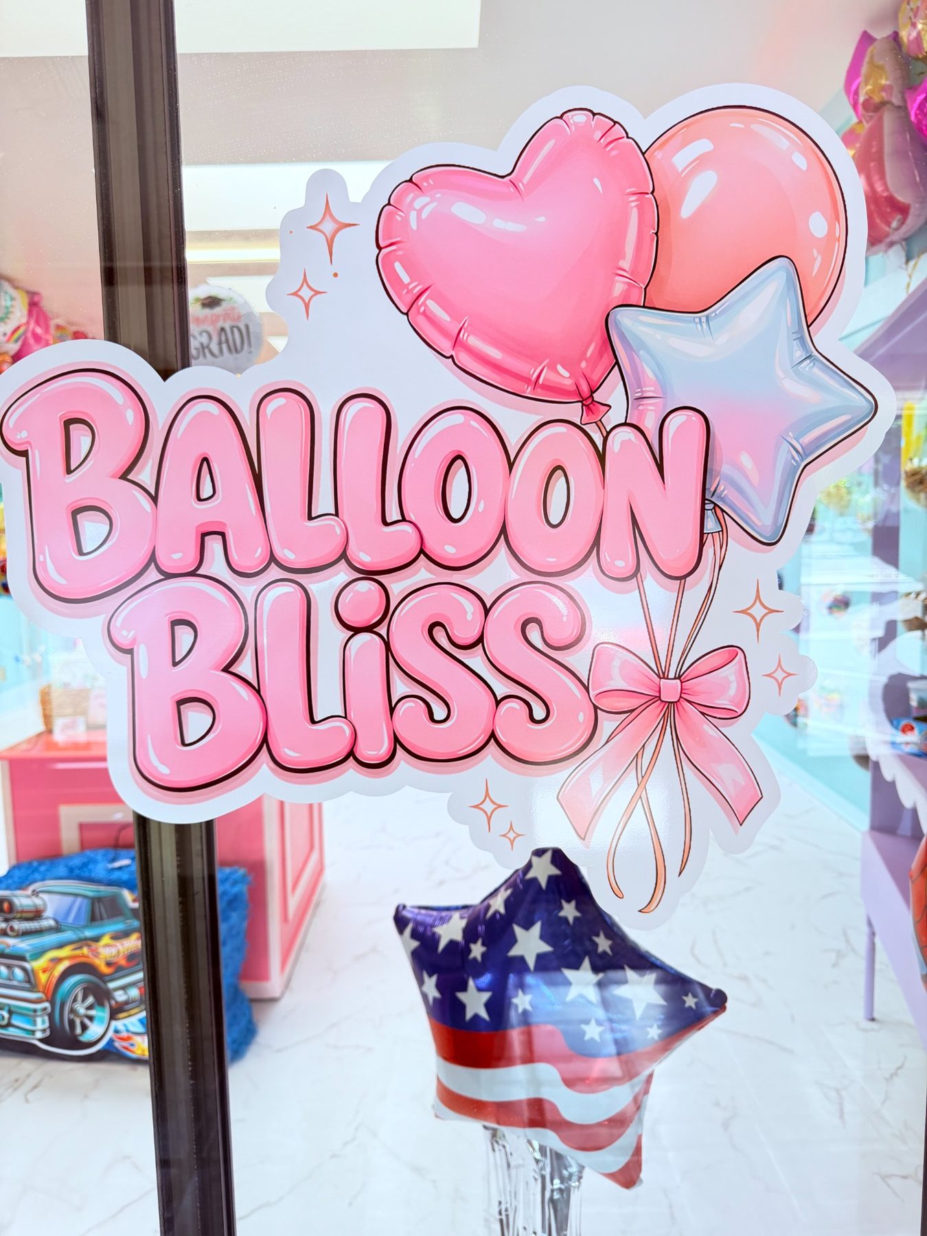 Balloon Bliss front window logo
